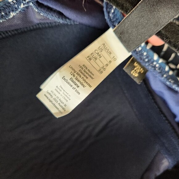 Nip Tuck Nautical Foil Twist Front Tummy Control Women Swimsuit Size 6 - Picture 10 of 14